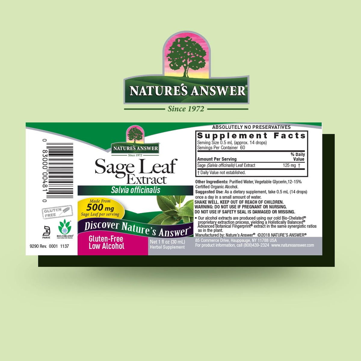 Nature's Answer Sage Leaf Organic Liquid Extract - 1 fl oz - image 2