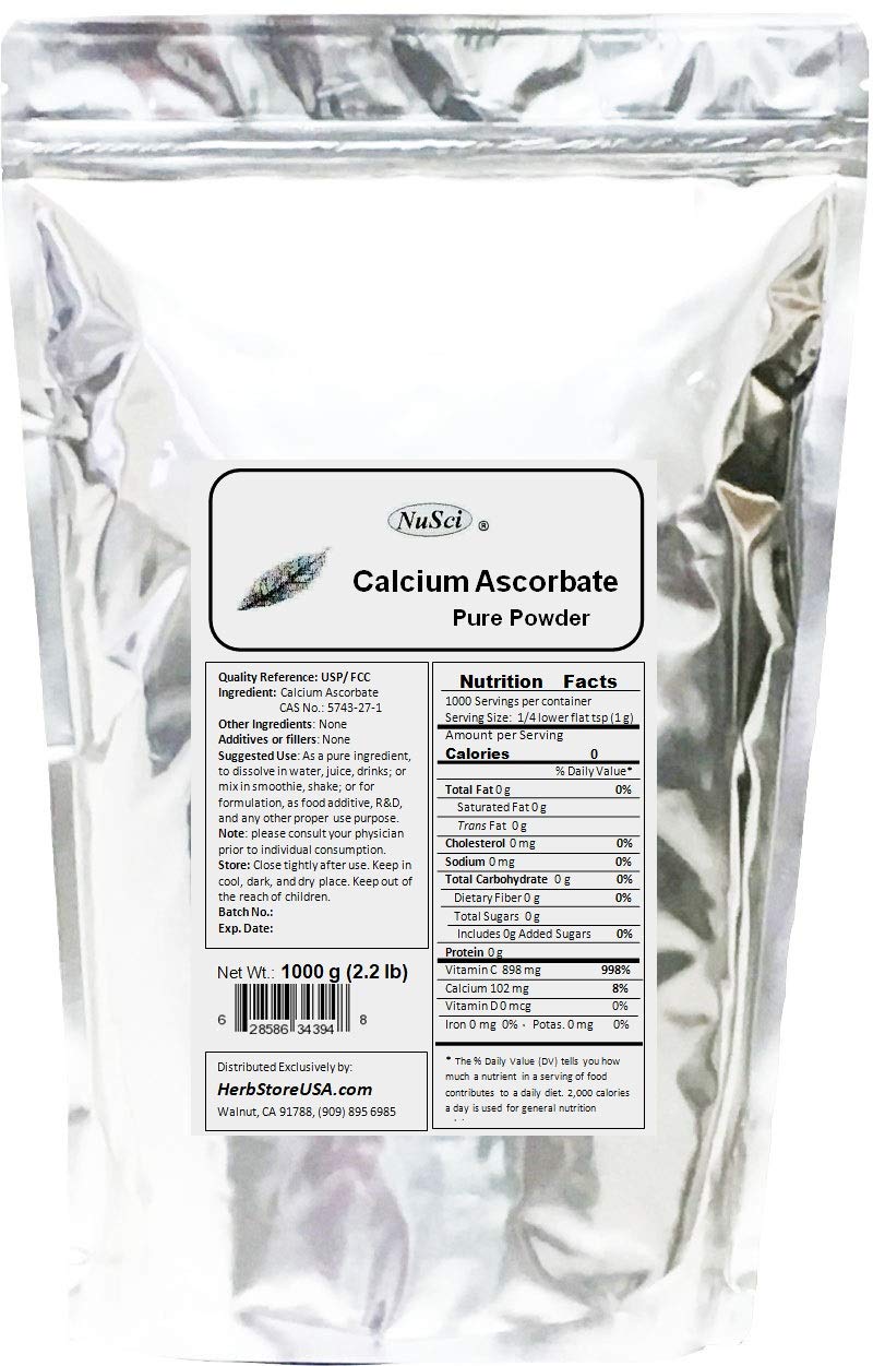 NuSci Calcium Ascorbate Pure Powder Buffered Vitamin C