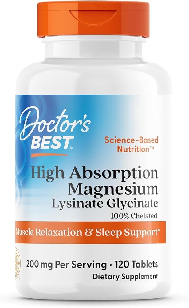 Doctor's BEST Magnesium Glycinate Lysinate for Sleep - 120 Tablets