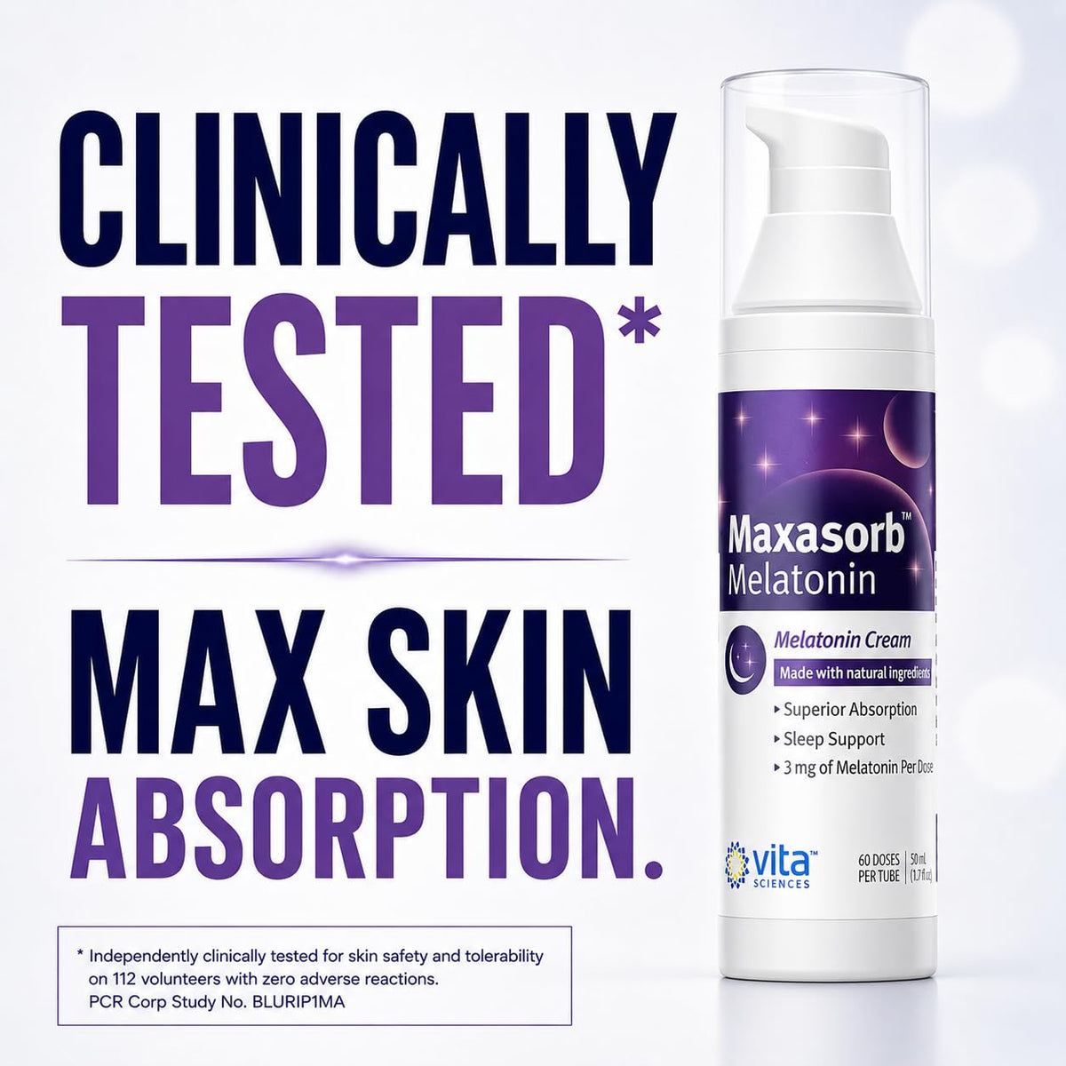 Vita Sciences Maxasorb Melatonin Cream 3 mg for Sleep - 1.7 Oz - image 5