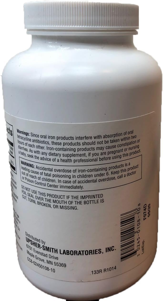 Upsher-Smith Ferrous Sulfate 325 mg Iron Supplement - 1000 Tablets - image 3