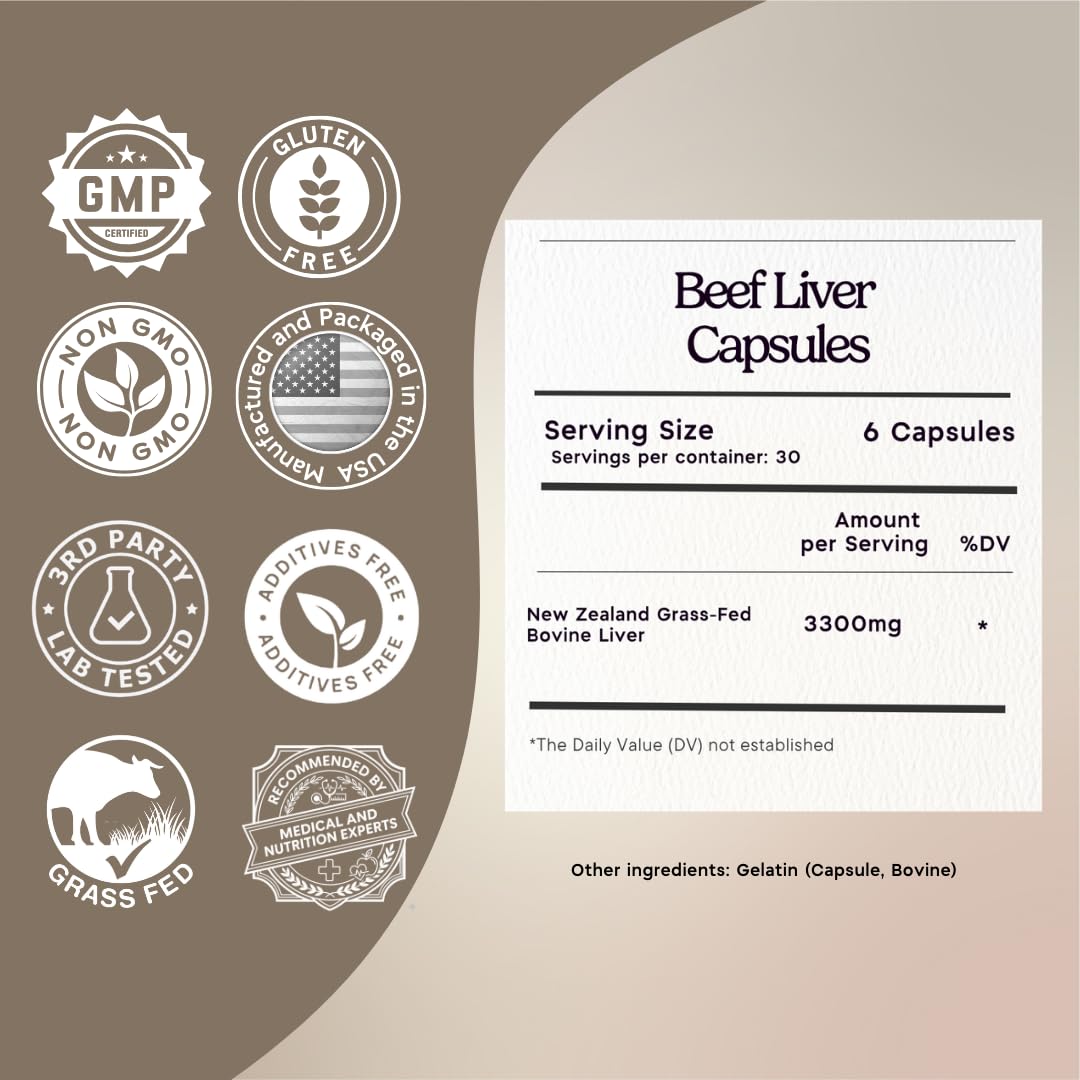 Zen Principle Grass-Fed Beef Liver Supplement - 180 Capsules - image 2