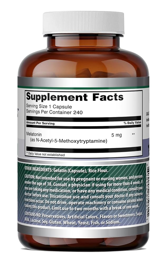 Amazing Nutrition Melatonin 5 mg Sleep Supplement - 240 Capsules - image 6
