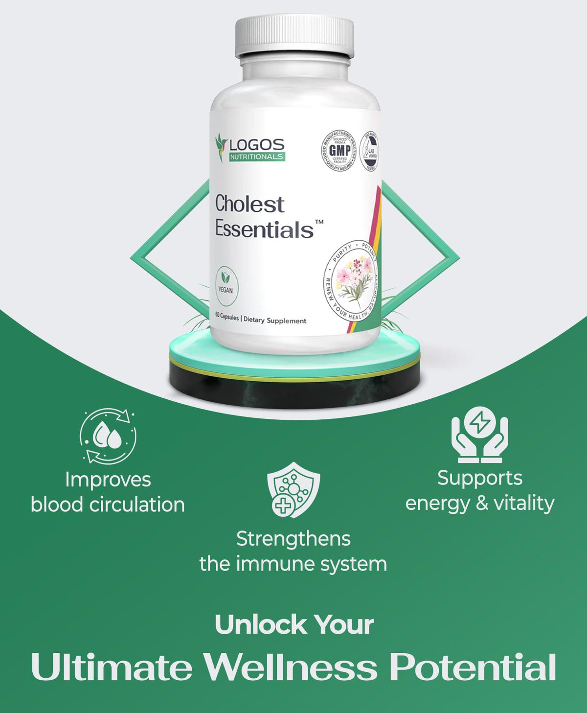 logos nutritionals Cholest Essentials - 60 Capsules - image 4