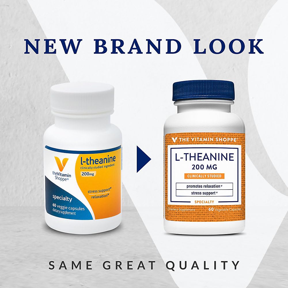 The Vitamin Shoppe L-Theanine 200mg Amino Acid - 60 Capsules - image 2