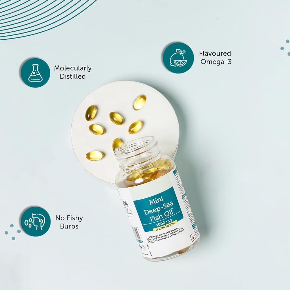 Generic Fish Oil 1000 mg Omega-3 with Vitamin D3 & E - 60 Softgels - image 5
