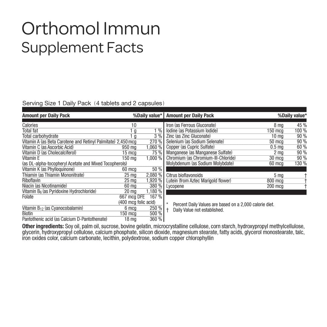 Orthomol Daily Immune Support Supplement