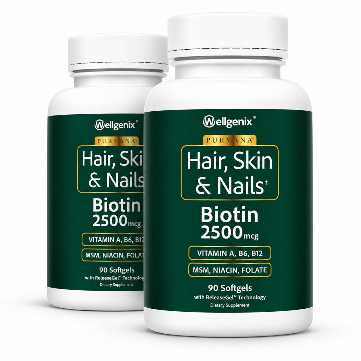 Wellgenix Purvana Hair Skin and Nails Supplement - 180 Softgels