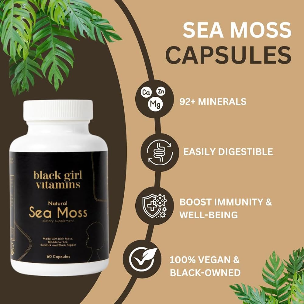 Black Girl Vitamins Organic Sea Moss Capsules - 60 Count - image 5