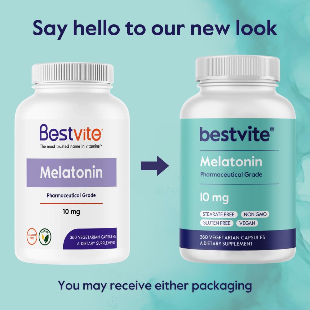 BESTVITE Melatonin 10 mg for Sleep Support - 360 Vegetarian Capsules - image 7