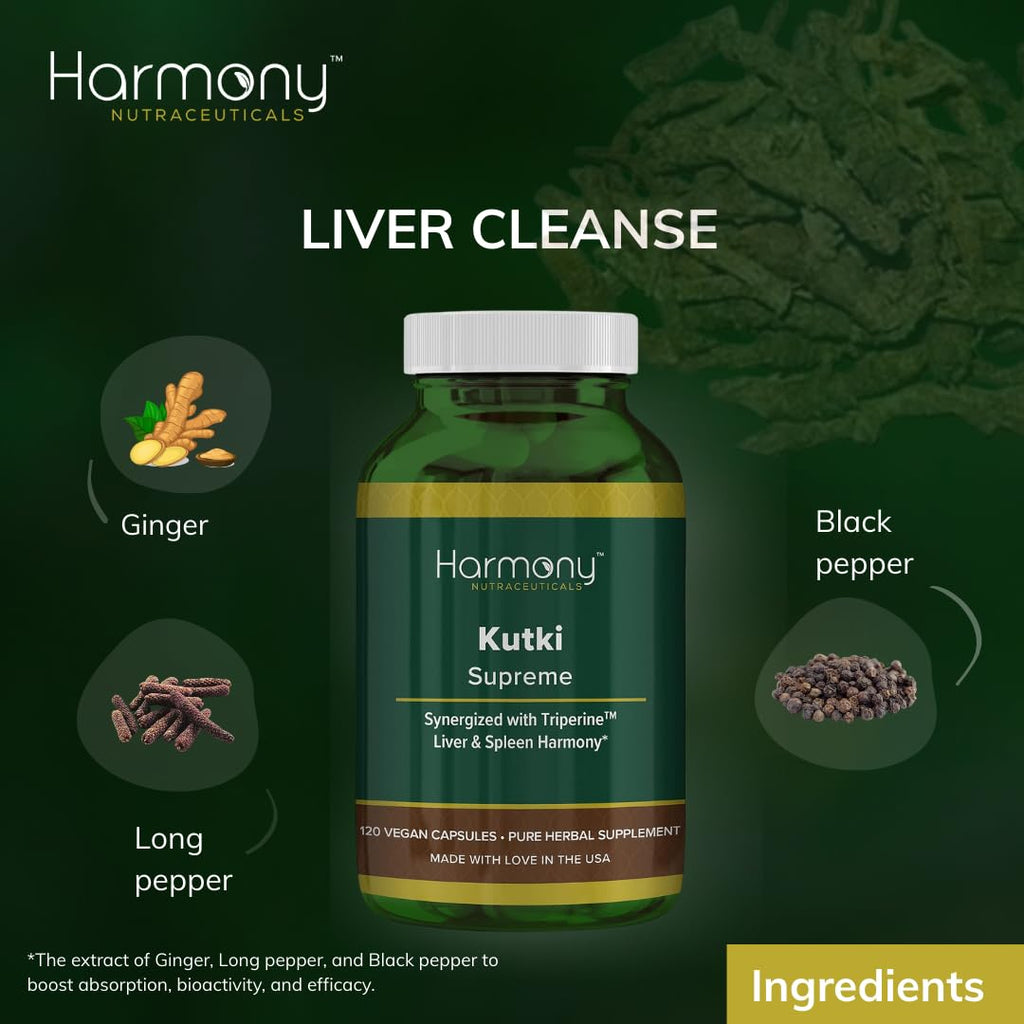 Harmony Nutraceuticals Kutki Supreme Ayurvedic Capsules - 120 Vegan Organic - image 4