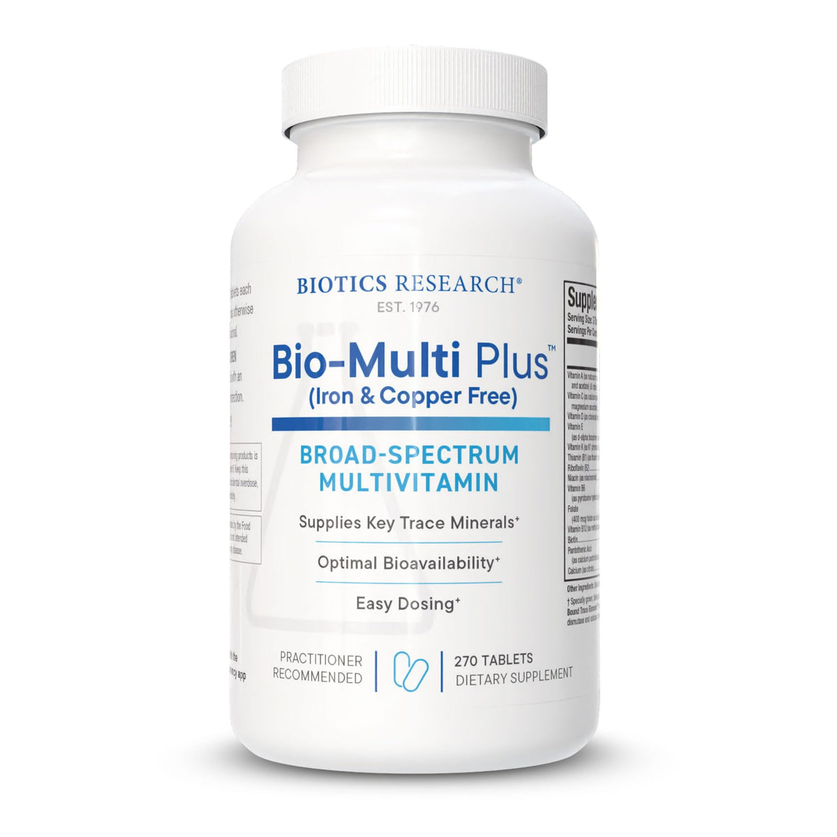 BIOTICS RESEARCH Bio Multi Plus Multivitamin Iron & Copper Free - 270 Tablets