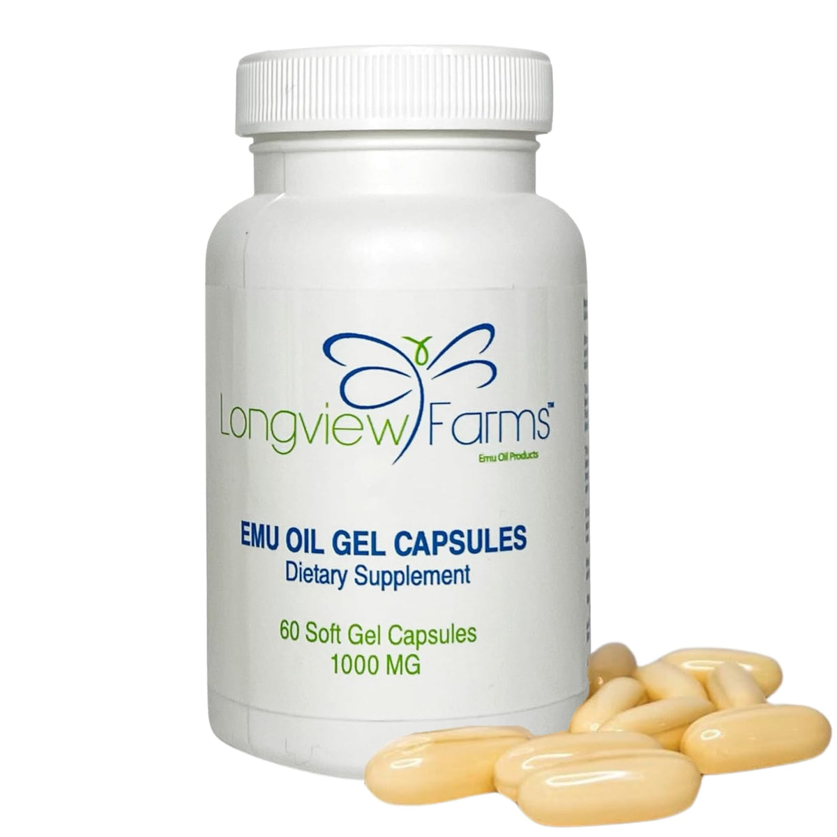 Longview Farms Emu Oil Gel Capsules for Mobility - 60 Capsules