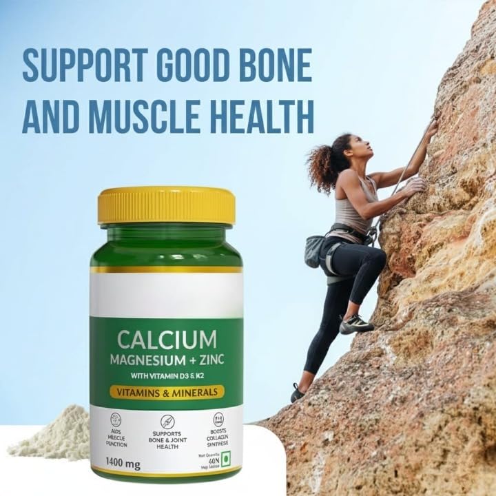 Naturals Calcium Magnesium & Zinc Tablets with Vitamin D3 & K2 - 60 Tablets - image 4
