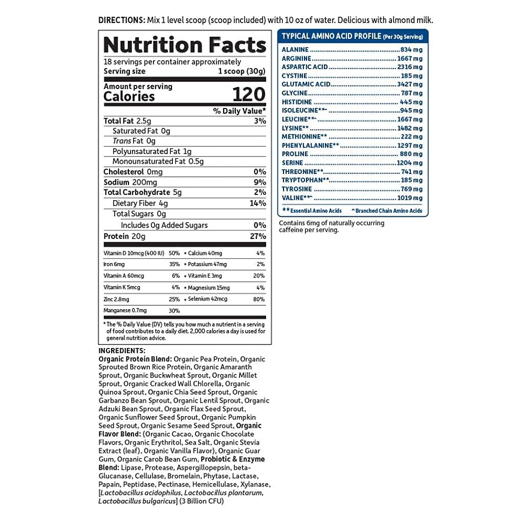 Garden of Life Organic Protein Shake Powder Chocolate - 1.2 lb - image 7