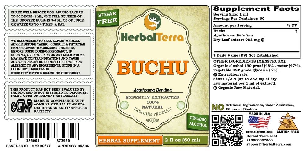 Herbal Terra Buchu Tincture Liquid Extract - 2 fl oz - image 2