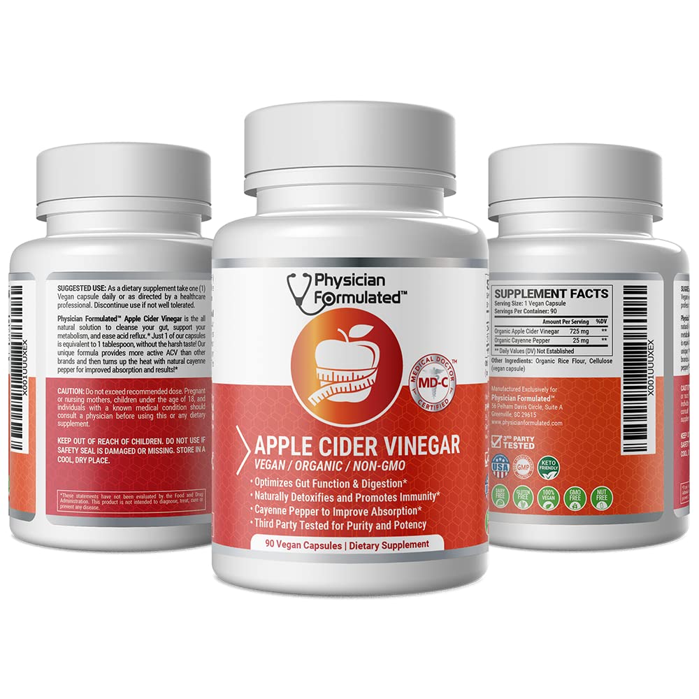 Physician Formulated Organic Apple Cider Vinegar 750mg - 90 Capsules - image 4
