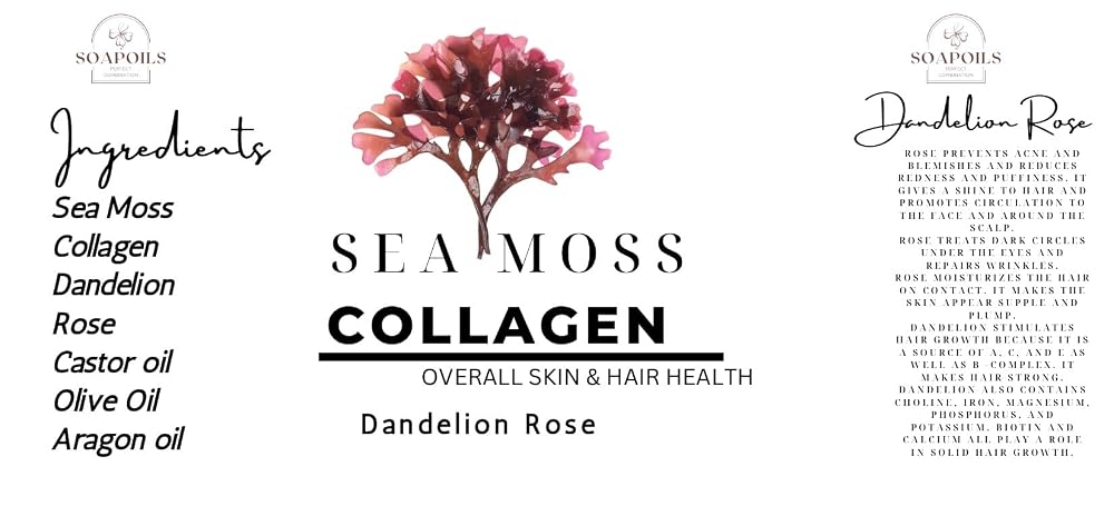 SEA MOSS COLLAGEN Hair & Skin Cream Dandelion-Rose - 8 oz - image 6