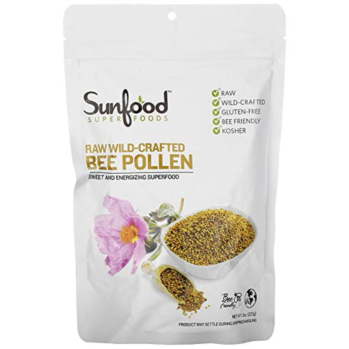 Sunfood Superfoods Raw Bee Pollen Granules - 8 oz