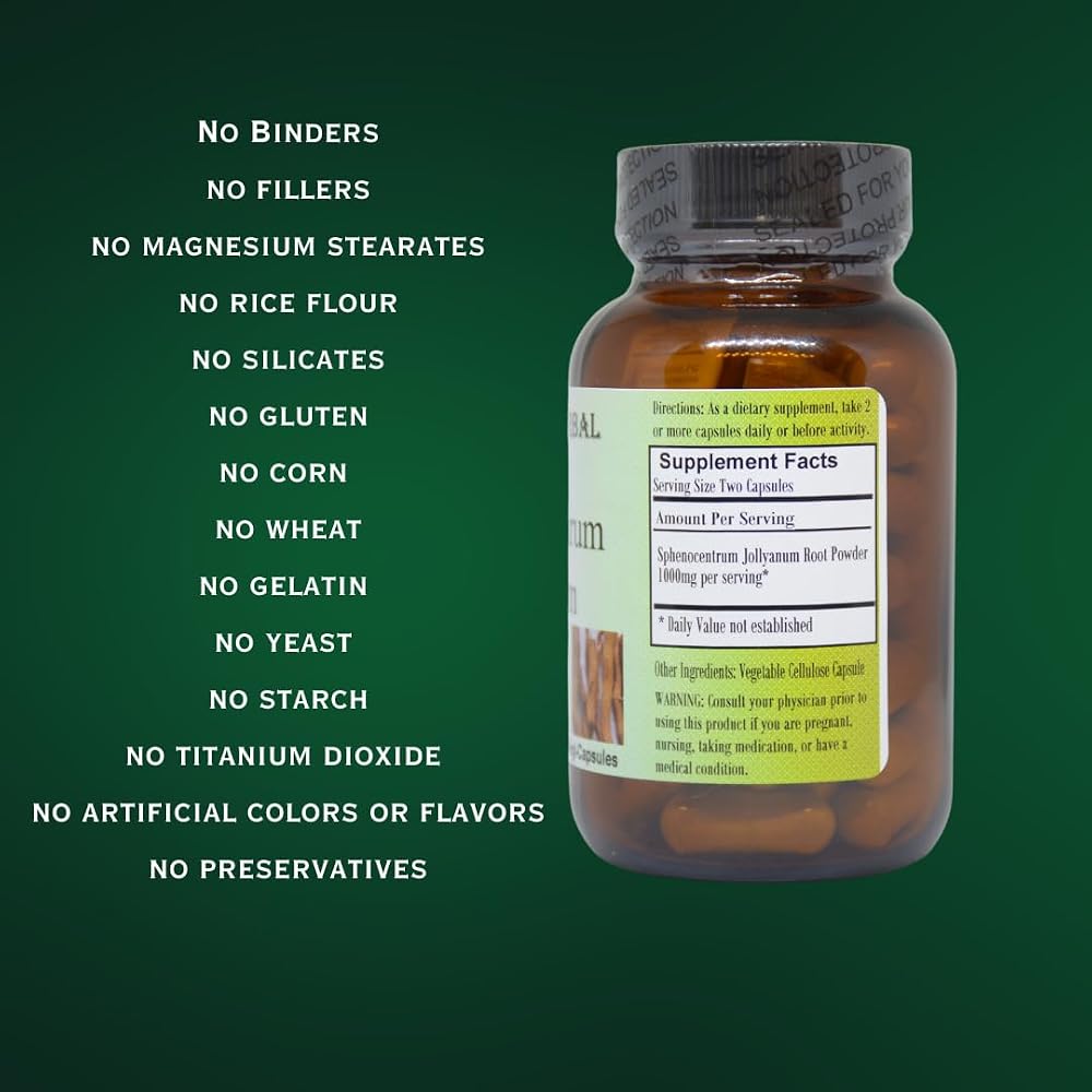 Barlowe's Herbal Elixirs Sphenocentrum Jollyanum Root Powder - 60 Capsules - image 4