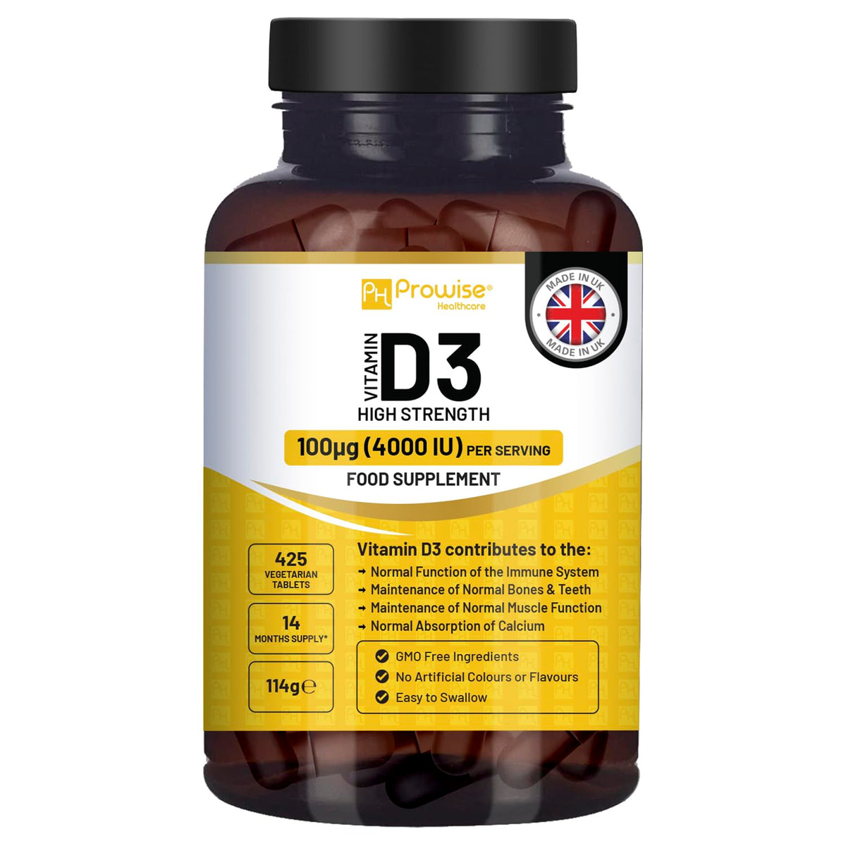 PH Prowise Healthcare Vitamin D3 4000 IU - 425 Tablets