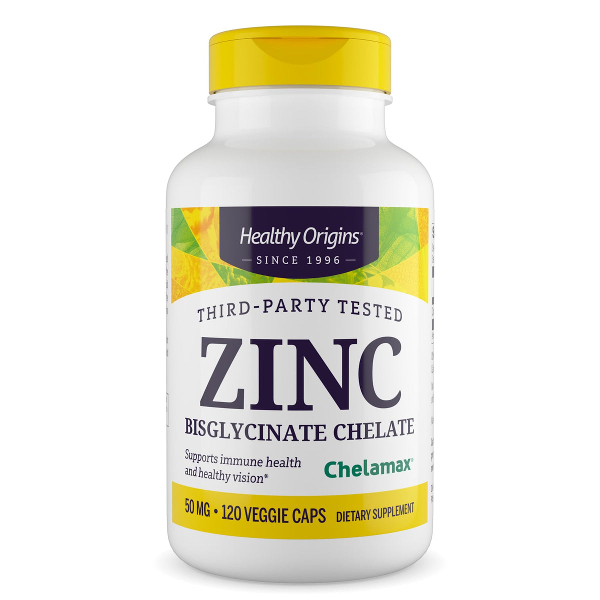 Healthy Origins Zinc Bisglycinate Chelate 50 mg - 120 Vegetarian Capsules