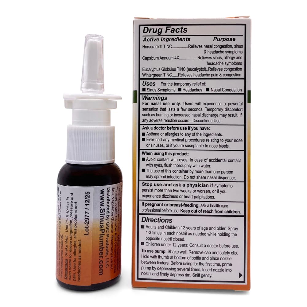 Sinus Plumber Hot Pepper Nasal Spray for Congestion Relief - 2 Pack - image 2