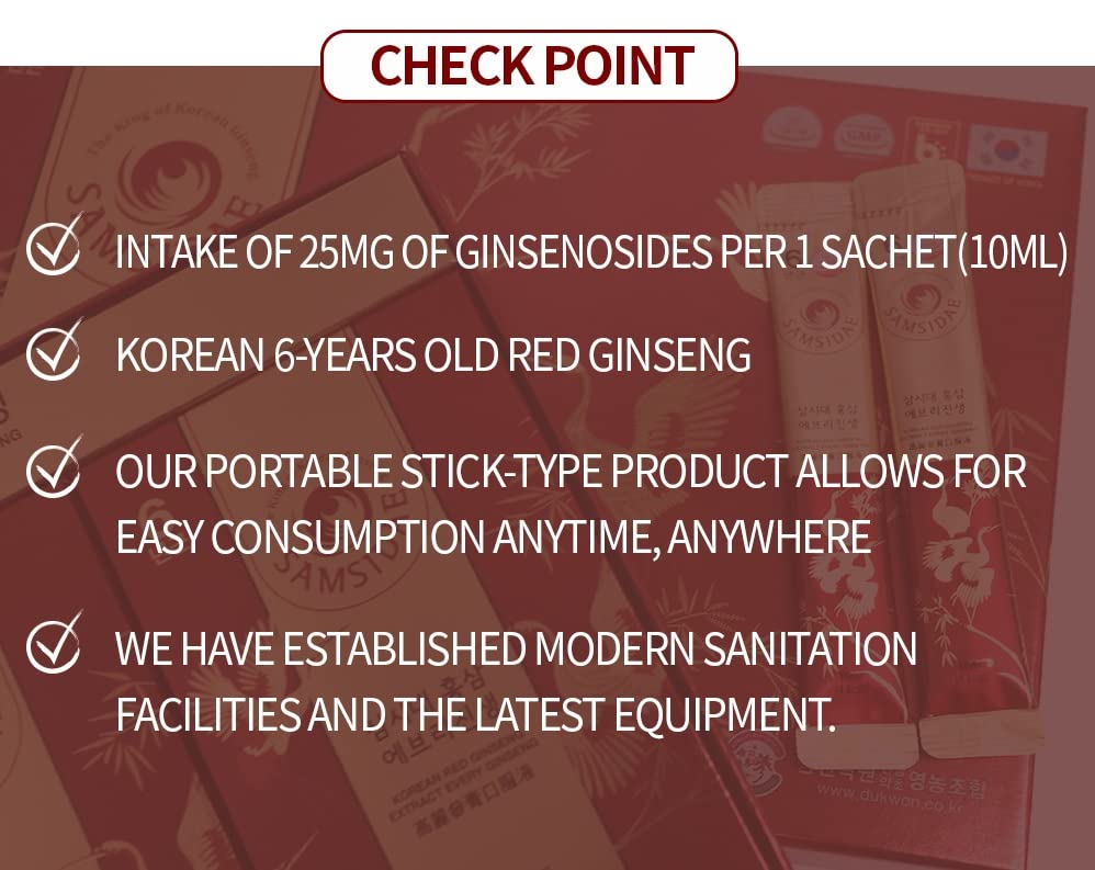 SAMSIDAE Korean Red Ginseng Extract Sticks 10mg - 30 Sticks - image 4