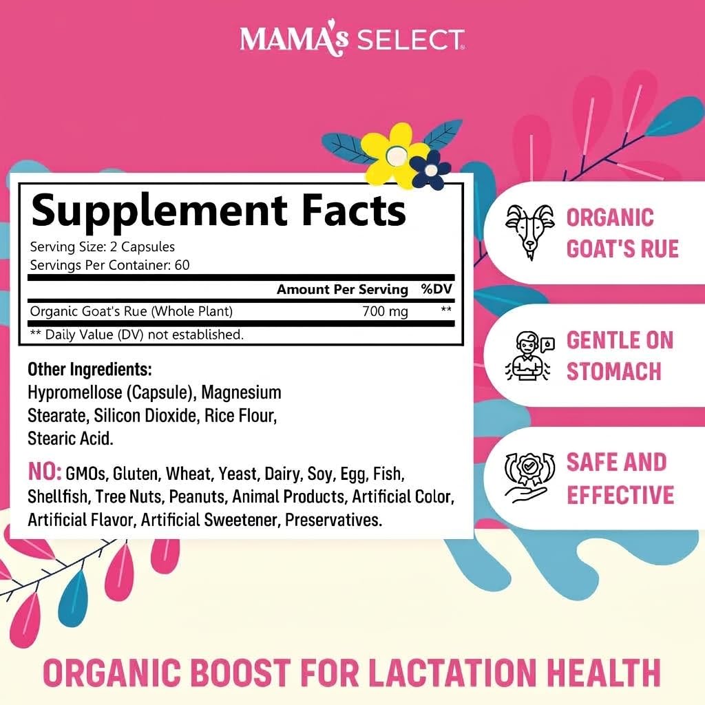 Mama's Select Organic Goat's Rue Lactation Supplement - 120 Capsules - image 2