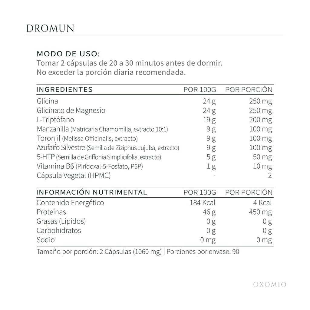 OXOMIO Dromun Sleep Support Supplement - 180 Capsules - image 3