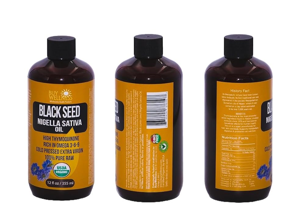 Buy Wellness USDA Organic Black seed Nigella Sativa Premium Black