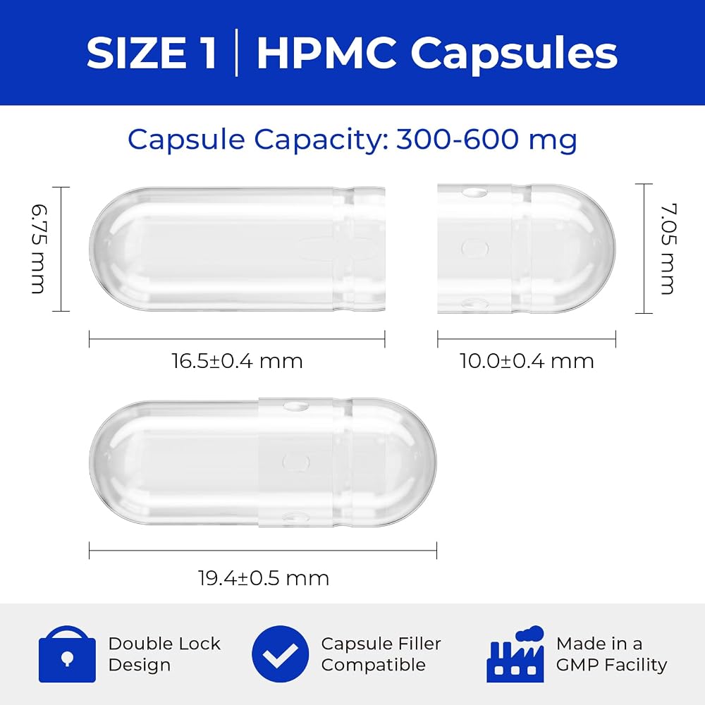 ATLEMISME Empty Vegan Capsules Size 1 - 1000 Count - image 2