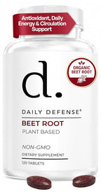 Daily Defense Beet Root Supplements for Energy & Vitality - 120 Tablets