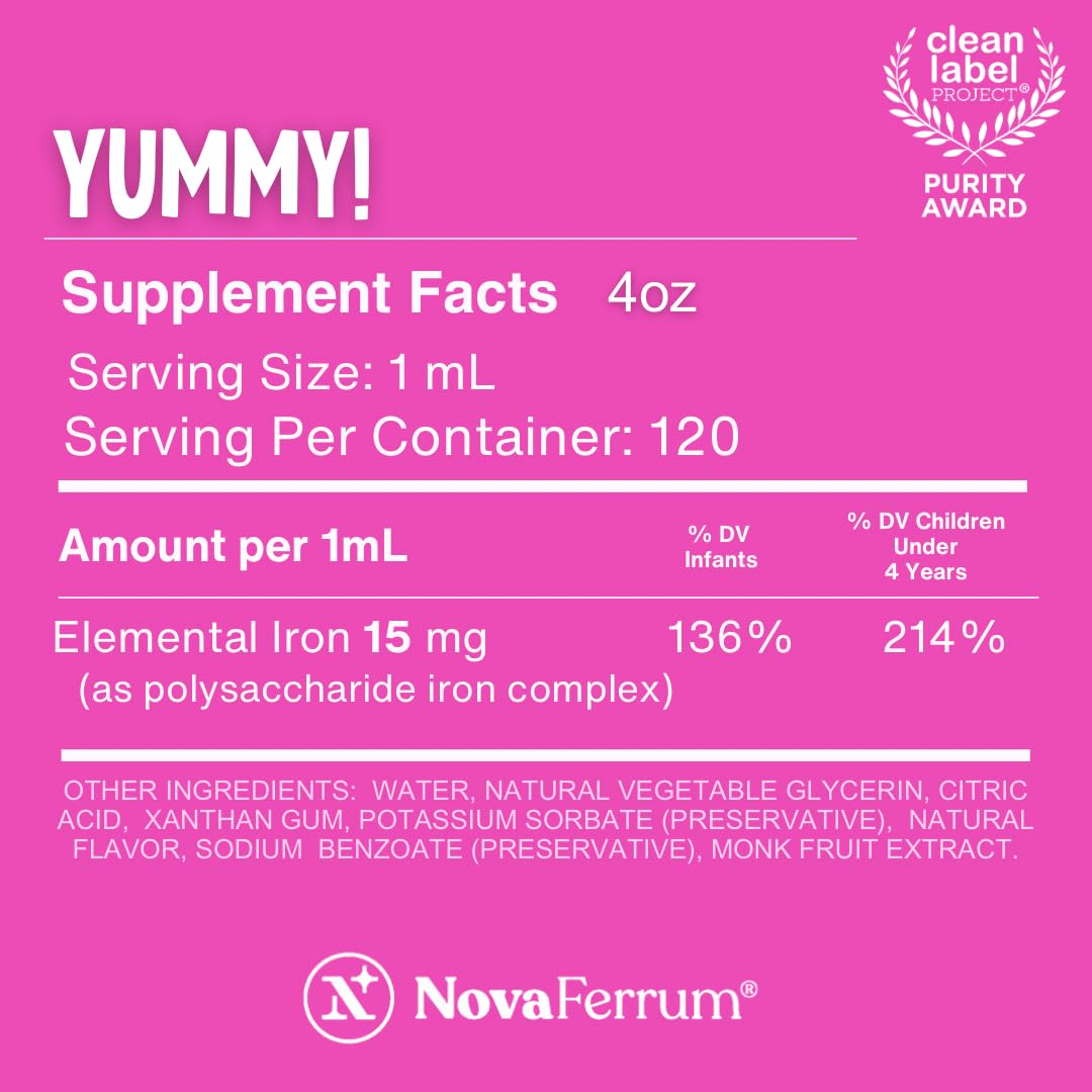 NovaFerrum Yummy Pediatric Iron Drops for Infants - 4 Fl Oz - image 3