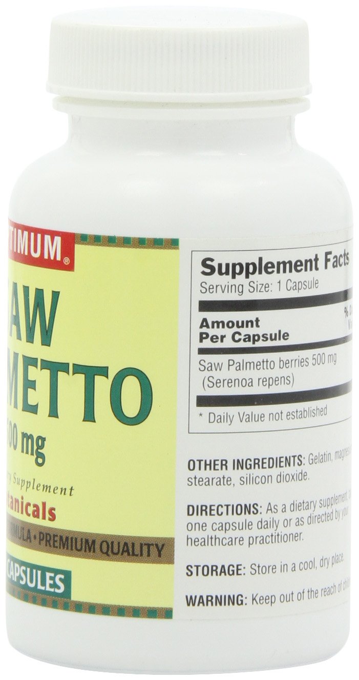 Optimum Saw Palmetto 500 mg Capsules - 100 Count - image 2