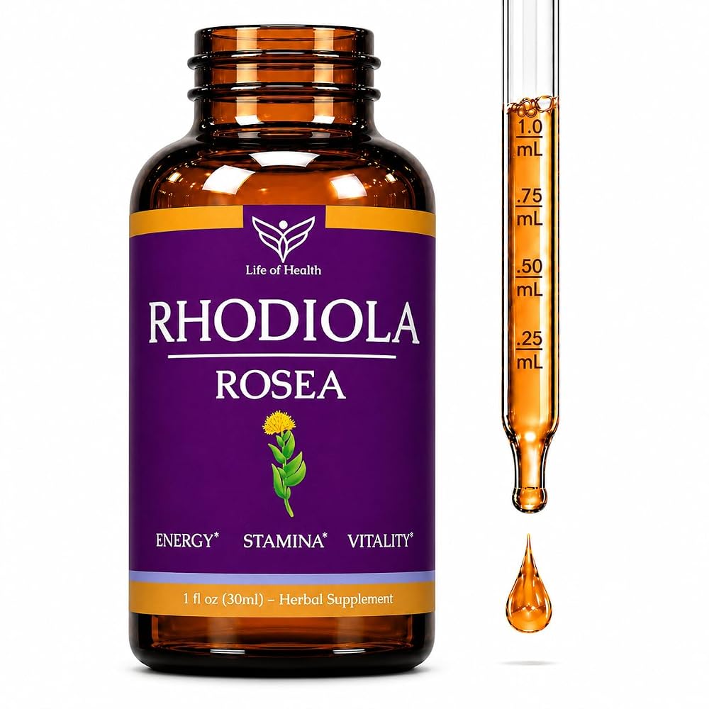 Life of Health Rhodiola Rosea Tincture for Energy & Cognitive Support - 2 fl oz