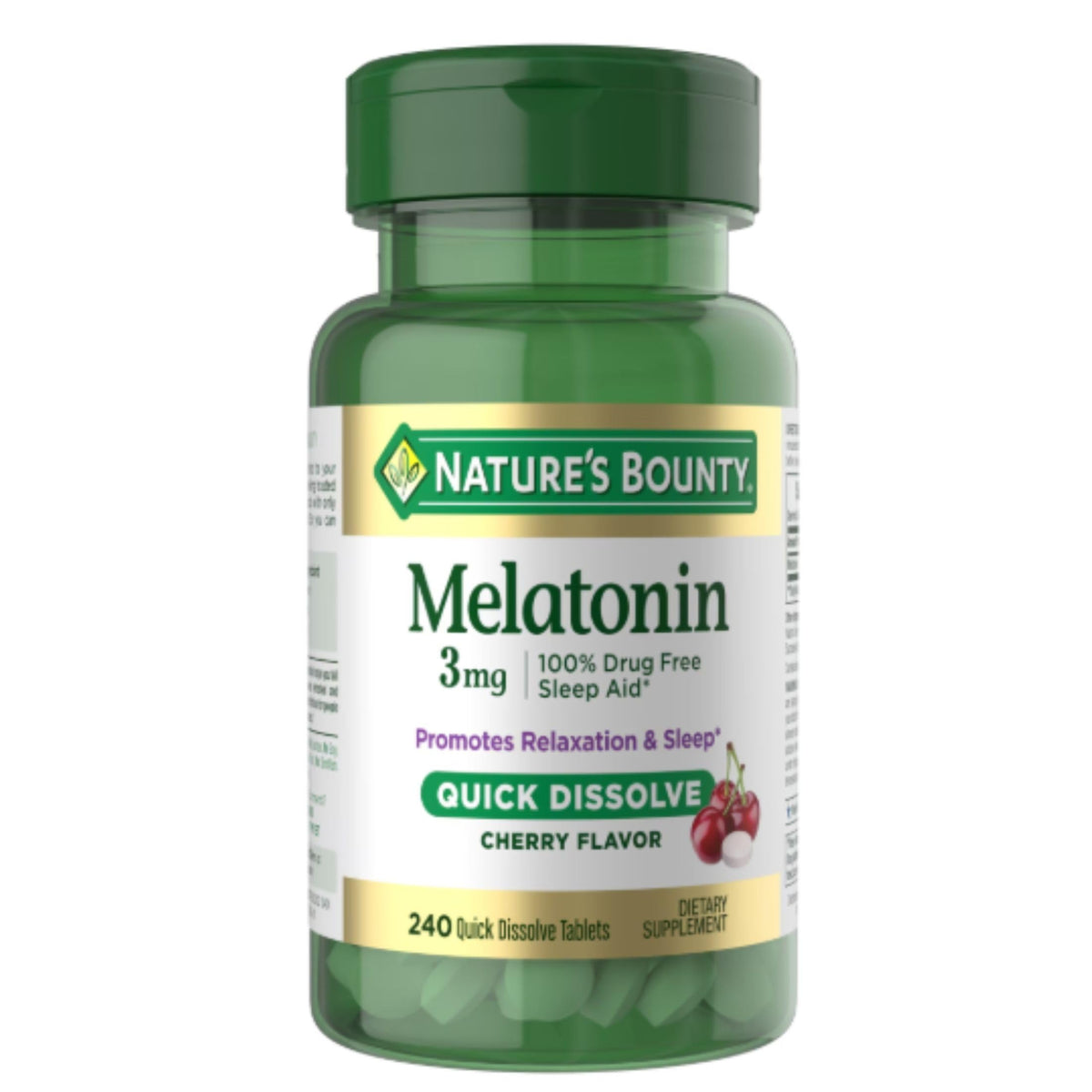 Nature's Bounty Melatonin 3 mg Quick Dissolve Tablets - 240 Count - image 2