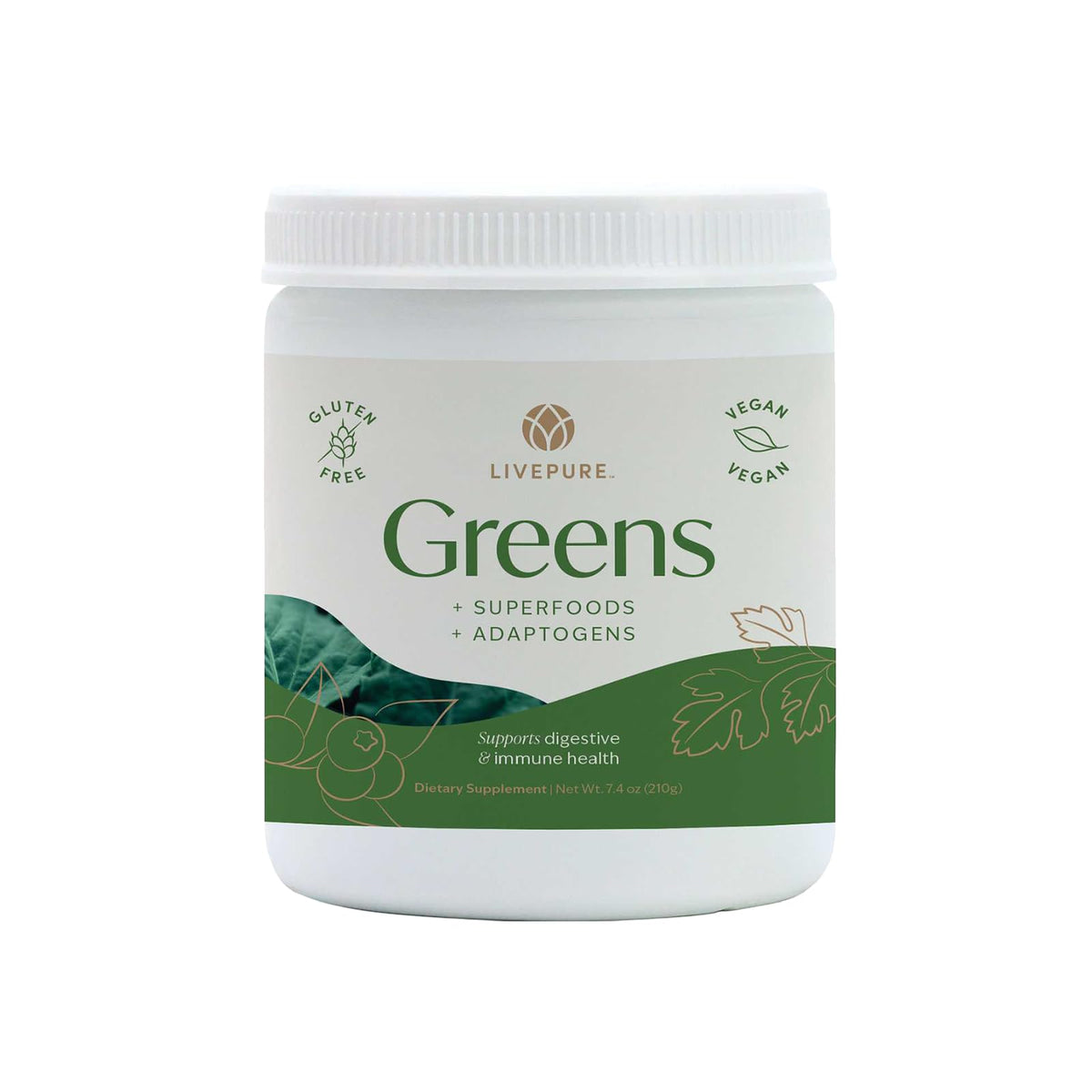 PURE Greens Superfood Powder for Energy & Nutrition - 7.4 oz