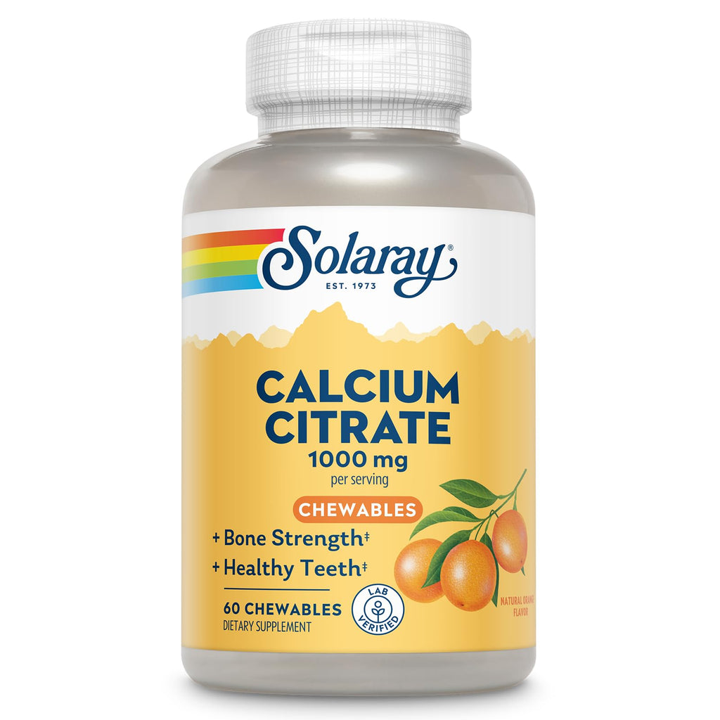 SOLARAY Calcium Citrate 1000 mg Orange Chewables - 60 Count