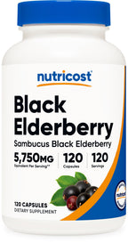 Nutricost Elderberry Capsules 575mg - 120 Vegetarian Capsules