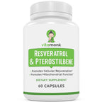 VitaMonk Trans Resveratrol with Pterostilbene - 60 Capsules