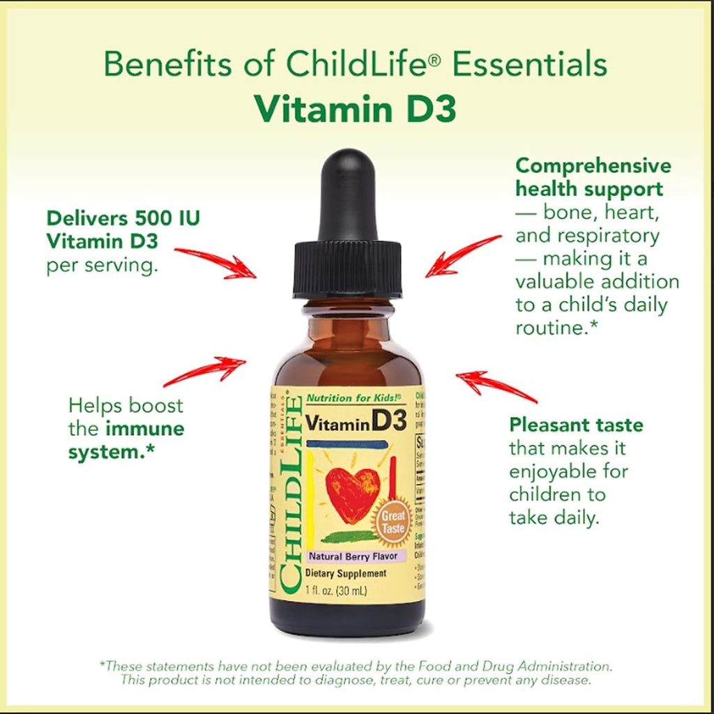 ChildLife Essentials Vitamin D3 Mixed Berry Liquid Drops - 1 Fl Oz - image 5
