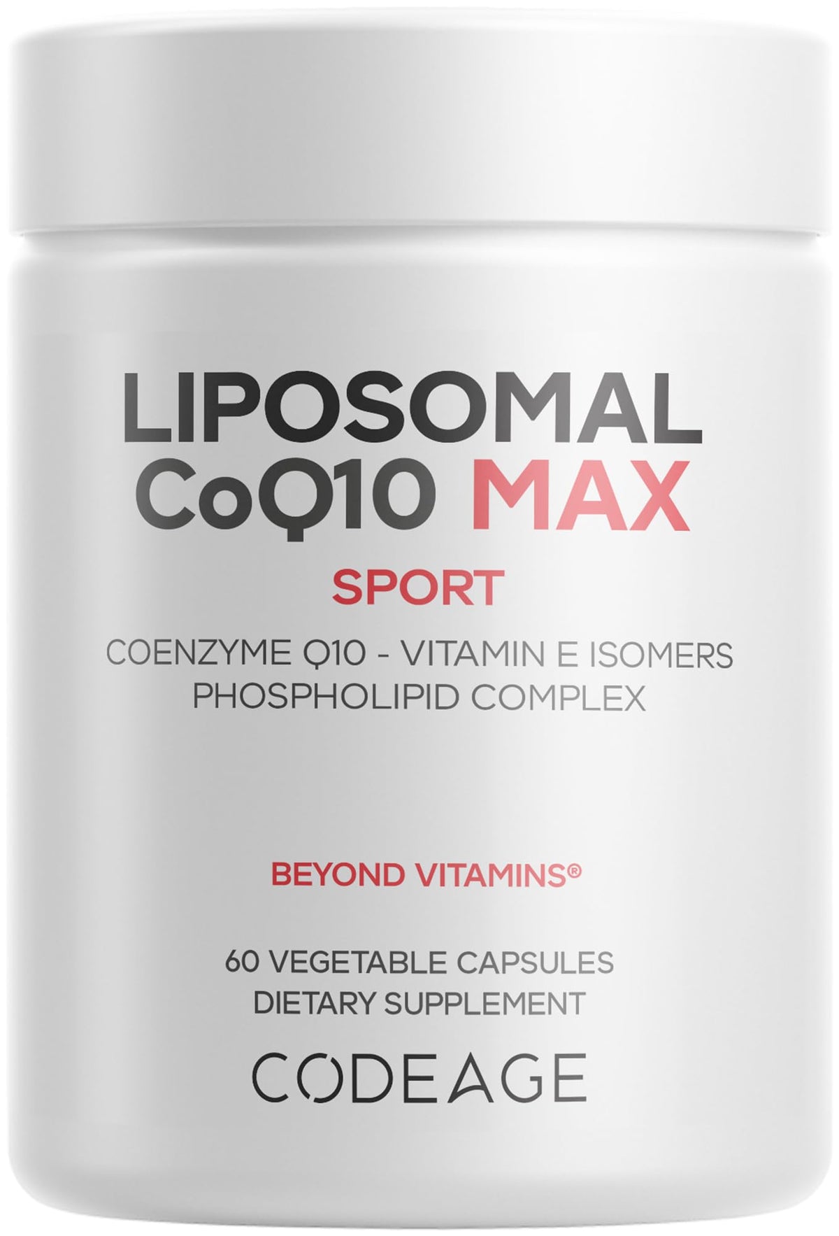 Codeage Liposomal CoQ10 Max 250mg with Vitamin E - 60 Capsules