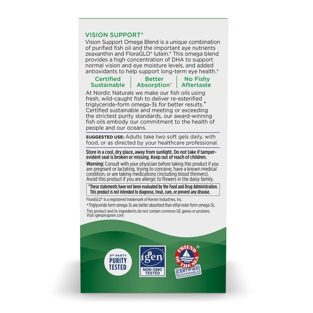 Nordic Naturals Vision Support with Lutein & Zeaxanthin - 60 Softgels - image 7