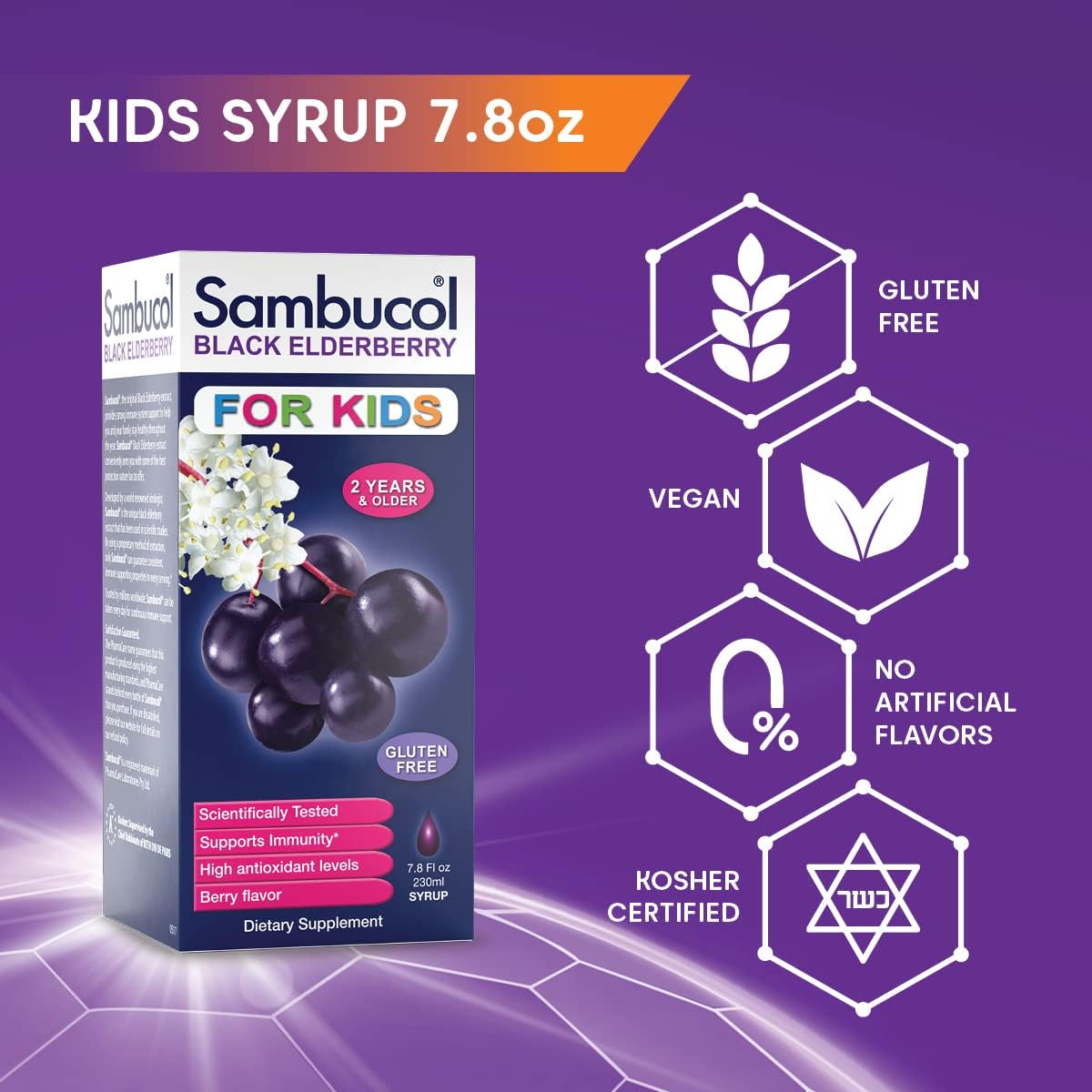 Sambucol Black Elderberry Syrup for Kids - 7.8 Fl Oz - image 3