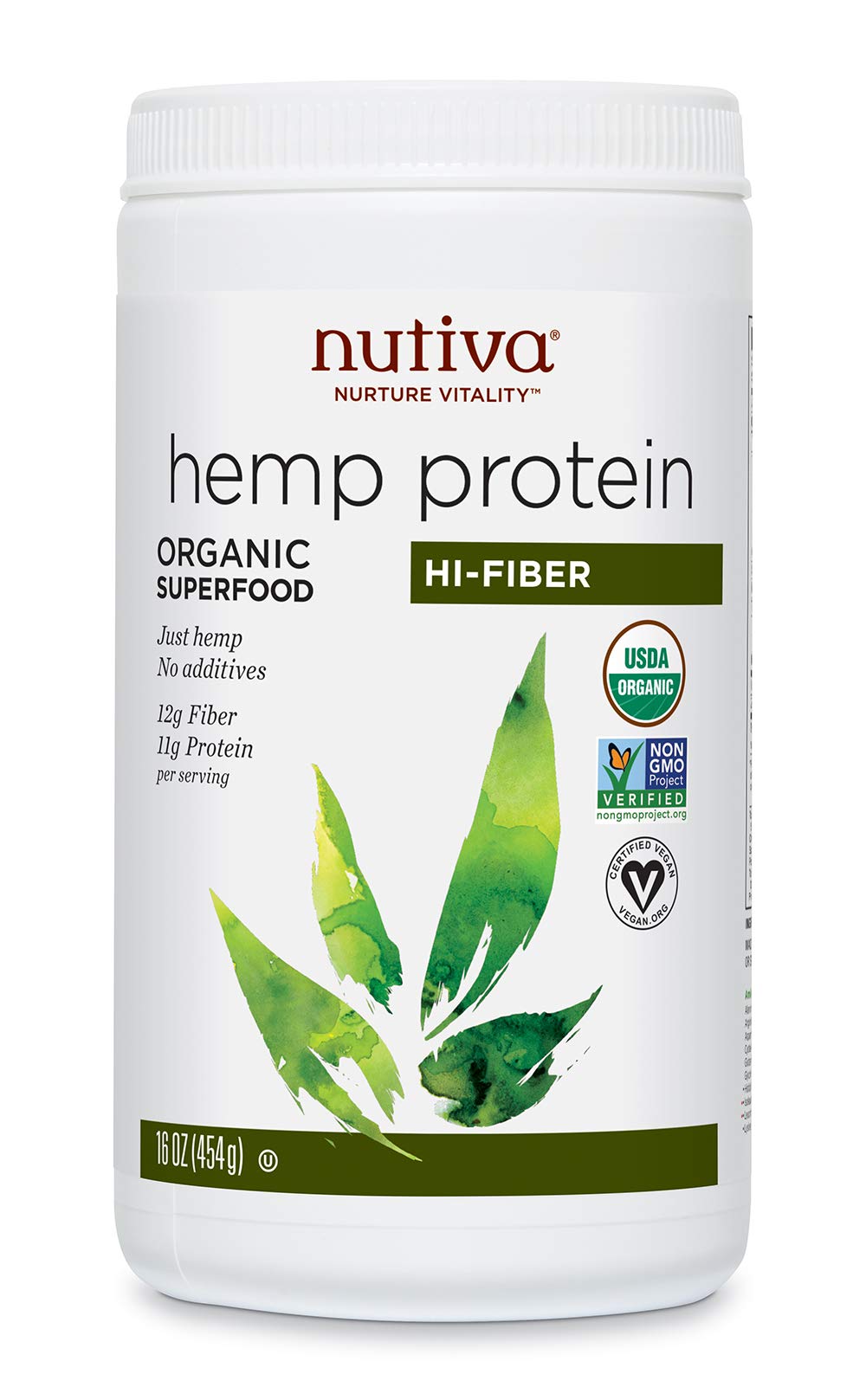 Nutiva Organic Cold-Processed Hemp Protein Powder - 16 oz