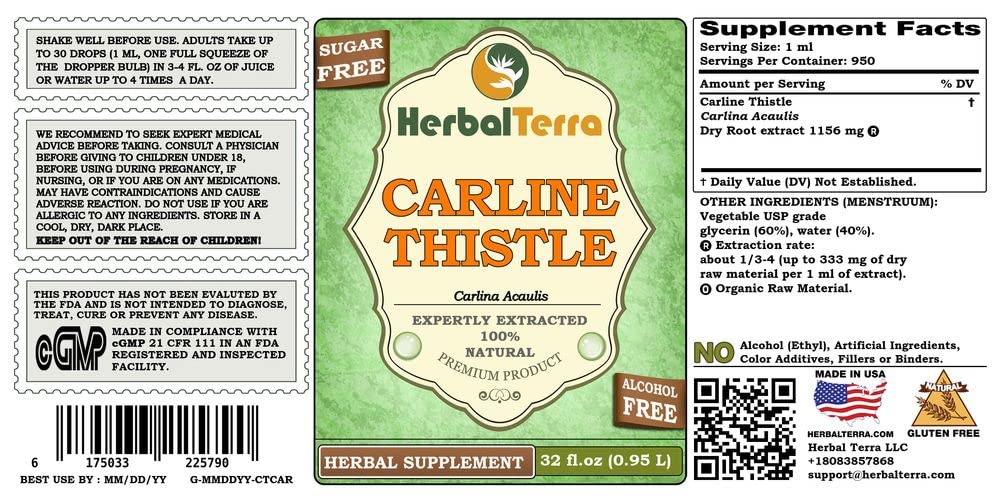 Herbal Terra LLC Carline Thistle (Carlina acaulis) Tincture