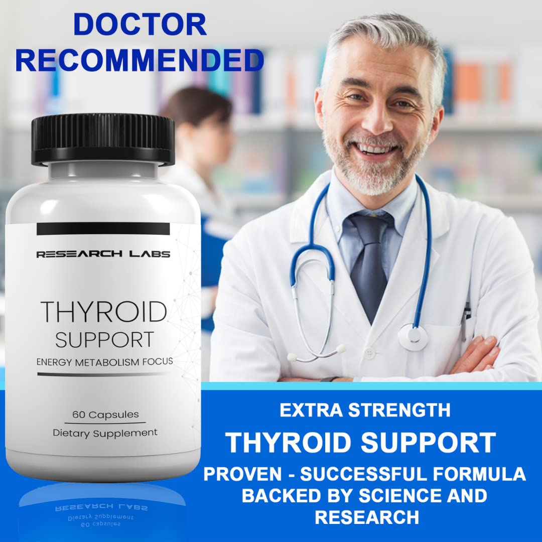 Research Labs Thyroid Support + Iodine Supplement - 120 Capsules - image 3