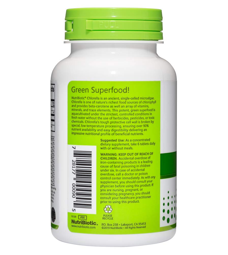 NutriBiotic Chlorella Super Green Food 500 mg - 150 Tablets - image 2