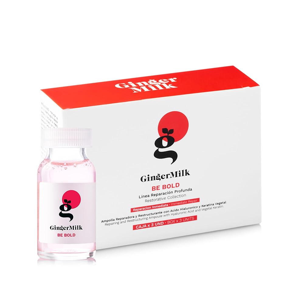 Ginger Milk Hair Ampoules with Hyaluronic Acid for Dry, Damaged Hair